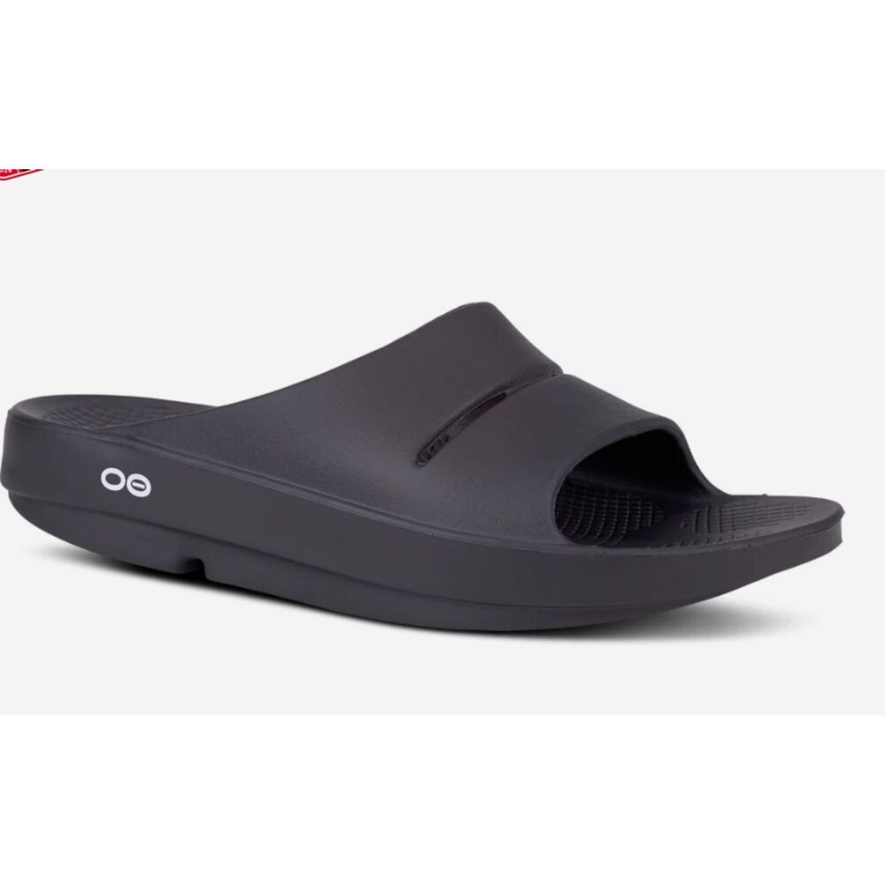 Oofoos OOahh Black Slide Sandals M10 W12